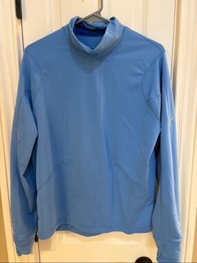 Nike Light Blue and Navy Dri-FIT Long Sleeve Top